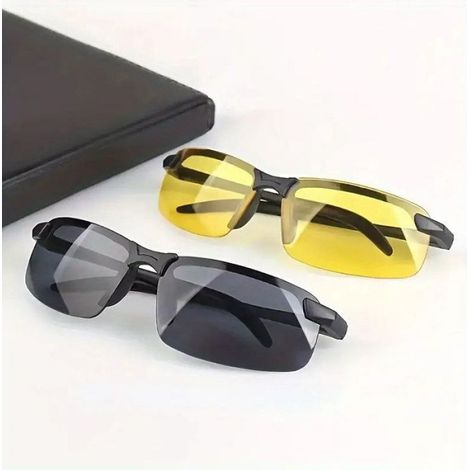 Lunettes de conduite - Verres jaunes - Verres noirs - Monture noire élégante (1/2)
