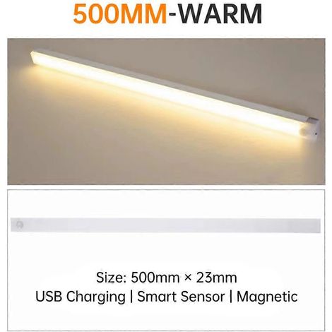 Lampe de chevet LED sans fil avec détecteur de mouvement, 500 mm, blanc chaud, pour sous-meuble, placard ou plan de travail. (1/5)