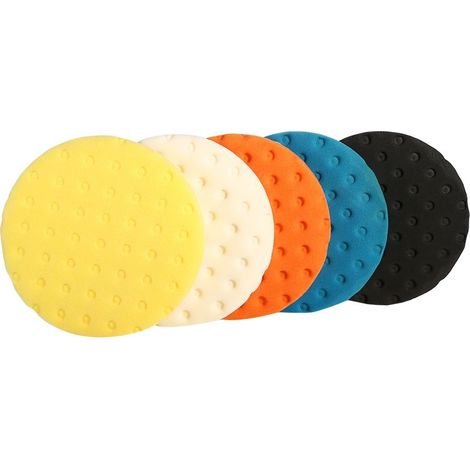 Ensemble de tampons éponge de polissage et de lavage intelligent, 5 pièces, pour polisseuse de voiture, 6 pouces (1/4)