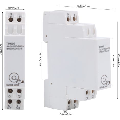 Compteur d'énergie monophasé intelligent WiFi TM608, 16 A, 100-240 V (1/5)