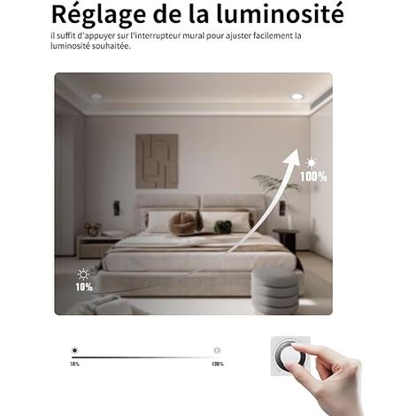 Spot LED Encastrable Dimmable 24W, Rond IP44 3CCT, Trou 185-210mm (1/4)