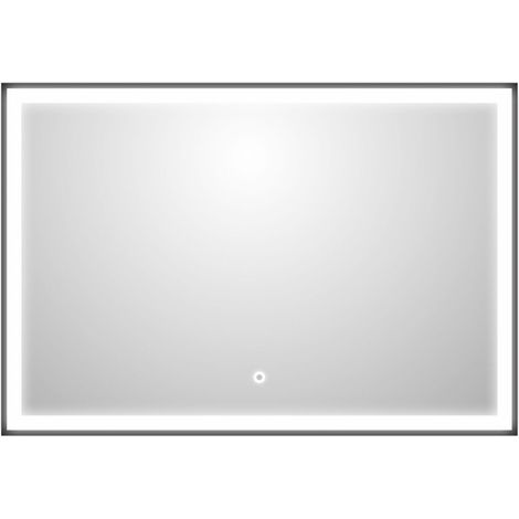 Miroir avec cadre Noir Mat QUADRO rétroéclairé LED - 120cm (1/5)