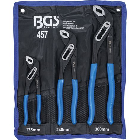 BGS TECHNIC Ensemble de pinces multiprises 457, 3 pièces, 175-300 mm (1/4)
