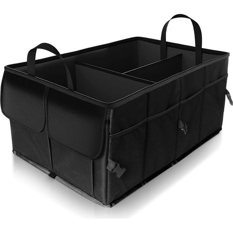 Organizer per bagagliaio auto, borsa pieghevole per bagagliaio auto, organizer per bagagliaio auto con fondo antiscivolo, cinghia di fissaggio regolabile, organizer per bagagliaio auto in tessuto Oxfo (1/5)