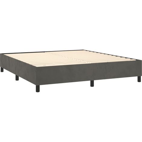 Rete a doghe su gambe giroletto 180x200 cm tessuto velluto grigio scuro TDL0207117
