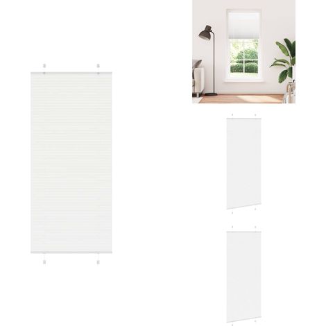 Store plissé blanc 90x200 cm largeur du tissu 89,4 cm polyester - Store Plissé - Stores Plissés - Store Plissé De Fenêtre - Plisse Aveugle (1/5)