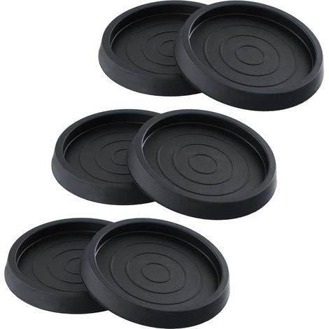 6 Pièces Patin Rond Antidérapant en Caoutchouc, Noir Patins de Meubles, 2,5-Pouces Pied de Chaise Caoutchouc pour Armoires, Canapés, Tables, Pianos, roulettes de Meubles (1/5)