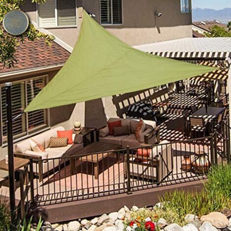Wasserdichtes dreieckiges Sonnensegel, Sonnenschutz, leicht, für Garten, Balkon, Sonnenschirm, UV-Schutz, 3 x 3 x 3 m, Armeegrün (1/5)