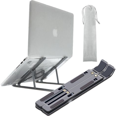 Support pour ordinateur portable de bureau, support réglable pour ordinateur portable, support pliable en aluminium multi-angles