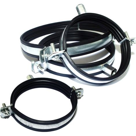 Schlauchschellen mit kreuzförmiger Gummidichtung - M8/10 Gewinde, 5 Stück (Ø 125 mm) (1/5)