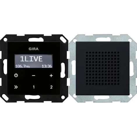 Gira UP-Radio RDS Lautsprecher System 55 Schwarz m [2280005], 2280 005 (1/2)