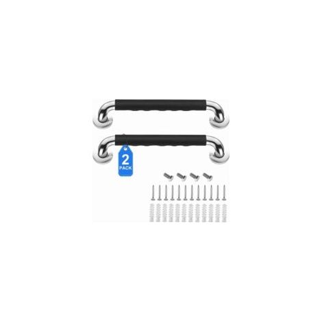 Barre d'Appui WC, 45cm Lot de 2 Antidérapante Barre d'Appui de Salle de Bain, Barres Douche Baignoire Main Courante Inoxydable Maintien Poignée Douche Âgées/Handicapées/Enfants/Enceinte - Crezuo (1/4)