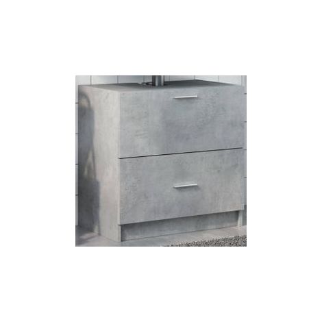 Armoire d'évier gris béton 59x37x59 Bois d'ingénierie