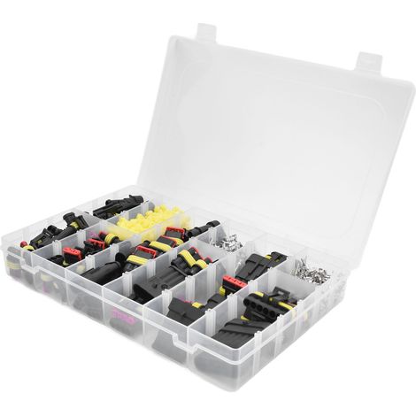 Kit de 1004 connecteurs automobiles étanches, fiches mâles et femelles, bornes 1 à 6 broches (1/5)