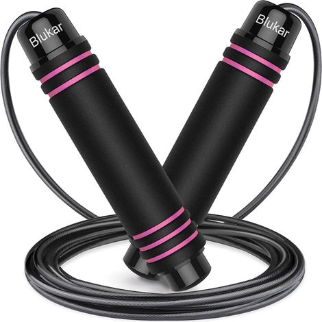 Skipping Rope, Adjustable Speed Jump Rope for Men and Women, Steel Ball Bearings, Non-Slip Foam Handles, Steel Cable for Fitness, Crossfit, Sport, Boxing, GYM -3M (1/5)
