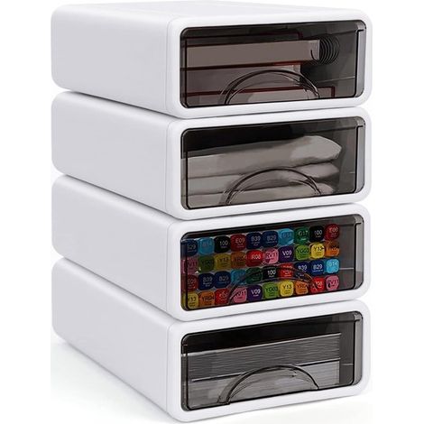 4-teiliges stapelbares Schubladenset Schreibtisch mit Schubladen Schreibtisch-Organizer Schubladen Schubladenboxen Aufbewahrungsbox aus für Büro