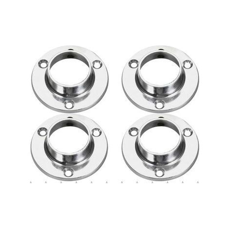 Lot de 4 supports de rail de penderie de 25 mm, douilles rondes robustes pour rails et raccords de penderie, support de tringle de placard en métal pour étagères, rails à vêtements, systèmes d (1/5)