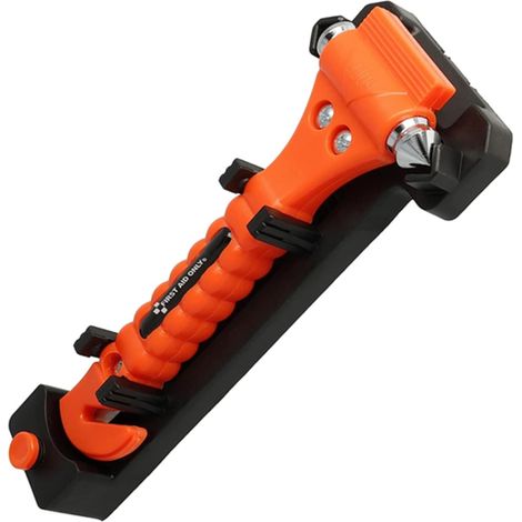 Marteau de secours 2 en 1 avec coupe-ceinture Marteau de secours dans un support pratique avec système Quick-Click Lame tranchante pour couper la ceinture de sécurité P-30000 00 (1/4)
