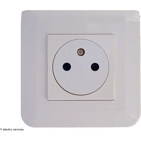 Prise de courant 2P+T Surface Mosaic Legrand Blanc complet Griffes: Avec griffes