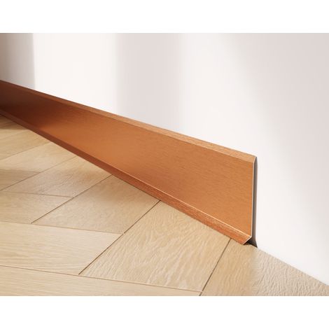 Battiscopa decorativo in acciaio inossidabile per parete e muro - 8 cm x 270 cm - Rame Satinato