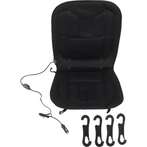 Coussin chauffant pour siège auto, revêtement noir doux et confortable, 12 V CC, pour voitures, camping-cars, maison et bureau. (1/5)