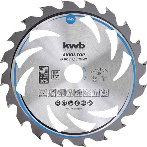 Kreissägeblatt kwb 581954 135 mm 18 Zähne Hartmetall