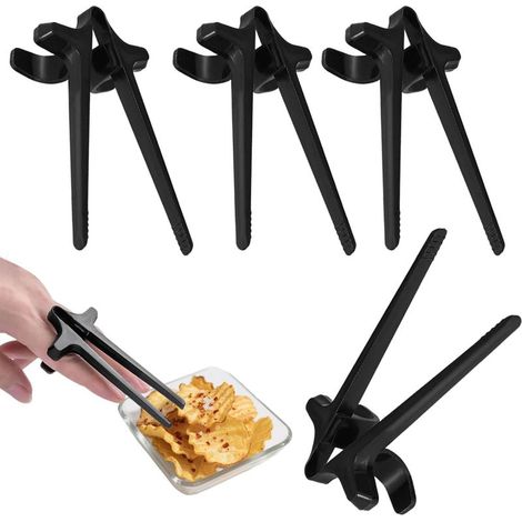 Lot de 4 baguettes de doigt pour gamer, pinces à doigt, pinces à chips, pinces à snack pour les mains non sales, baguettes pour le travail et le jeu (1/5)