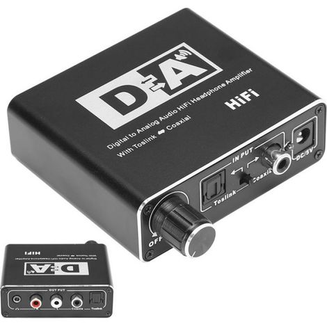 1 Convertisseur Audio Numérique vers Analogique, Sortie RCA 3.5mm, Compatible Coaxial Optique, Pour Amplificateur Casque (1/4)