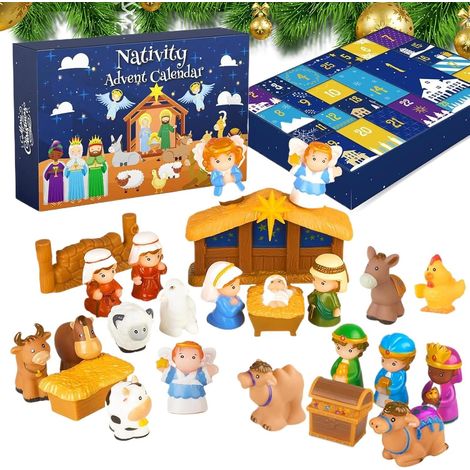 Calendrier de l'Avent 2025 Petite décoration intérieure , avec figures religieuses pour chambre d'en (1/5)