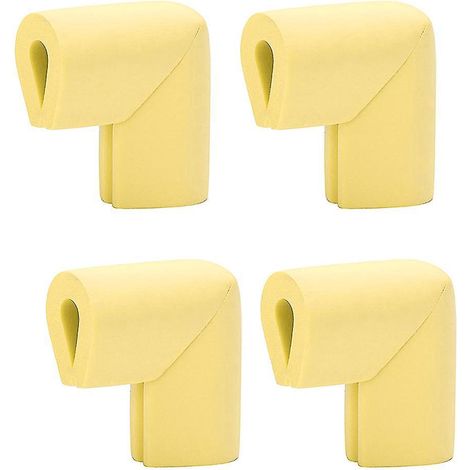 Lot de 4 protections d'angle en caoutchouc souple anti-collision pour la sécurité des enfants - Jaune (1/5)