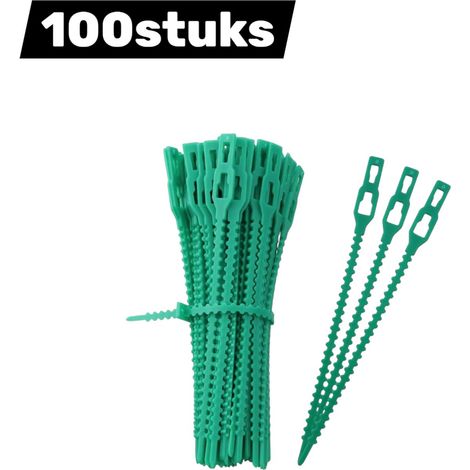 Lot de 100 attaches réutilisables pour plantes grimpantes tomates et arbustes longueur 23 cm accessoires de jardinage couleur verte (1/5)