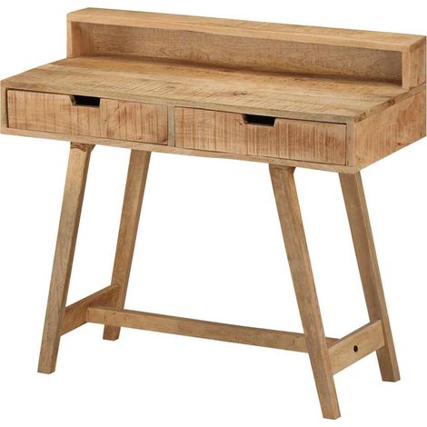 vidaXL Bureau 100x45x90 cm Bois de manguier brut solide (1/5)