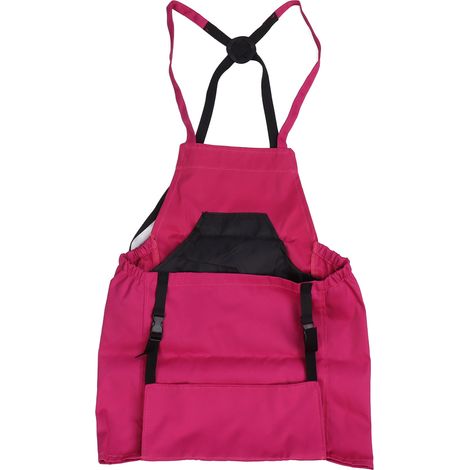 Tablier de Cueillette avec Poche Grande Capacité en Oxford, Détachable pour Verger et Jardin, Rouge Rose (1/5)