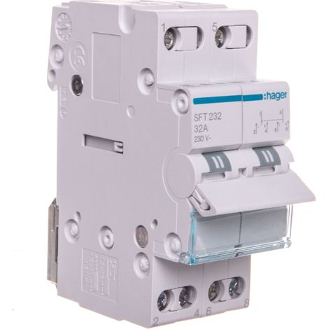 Interruttore di potenza modulare I-0-II (rete-generatore) 32A 2P SFT232