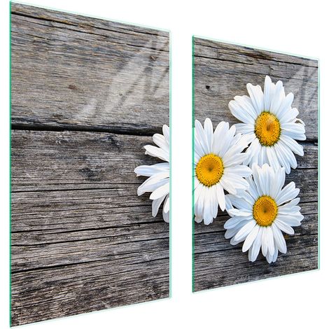 Assiette de protection en verre POUR la cuisine 65x52 marguerite (1/5)