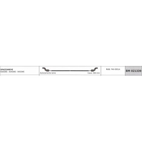 Cavo azionamento lame MTD spazzaneve 930SWE 934SWE 945SWE cavo 393 mm