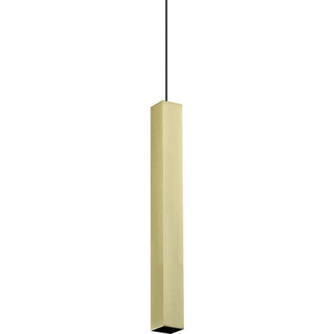 Ideal Lux LOOK Suspension carrée ultra-mince de 40 cm en laiton, 1 ampoule GU10