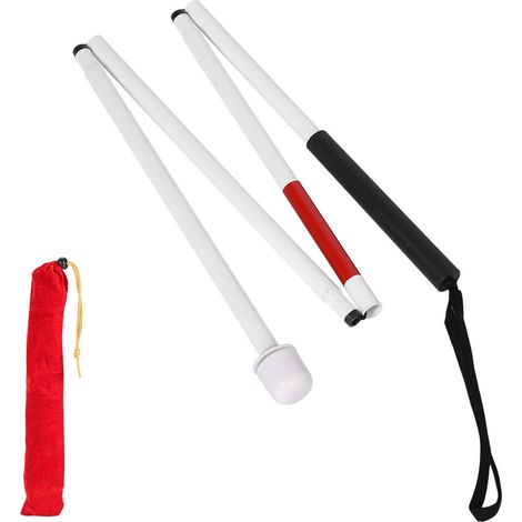 Canne pliante en alliage d'aluminium 127cm, 4 sections, pour aveugles et malvoyants (1/5)