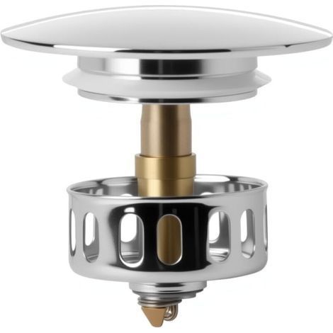 Bouchon d'évier universel en acier inoxydable pour salle de bain, cuisine et douche, avec trou de drainage de 43 mm. (1/5)