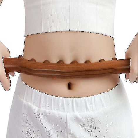 CREA Th New 8 Beads Gua Sha Massage Stick Carbonized Wood Back Body Meridian Scrapping Therapy Wand Muscle Relaxingwood Color1pcs (1/3)