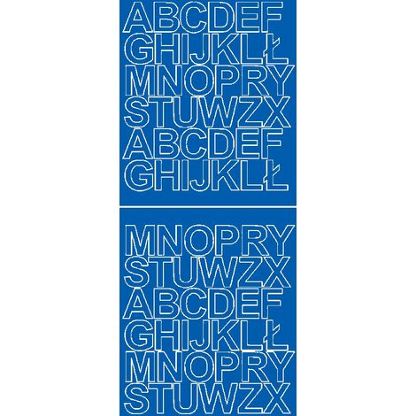 Lettere adesive autoadesive, 3,5 cm, blu lucido