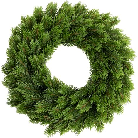 Künstlicher Spritzguss Tannenkranz halbgebunden auf Steckschaum - 42 cm - Weihnachts Türkranz mit naturgetreuen Kunst Tannenspitzen