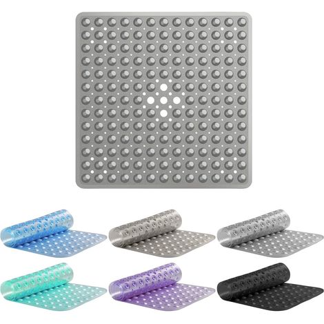 1 Tapis De Douche, Ventouses Puissantes, Pvc Antidérapant, Drainage Rapide, Pour Salle De Bain