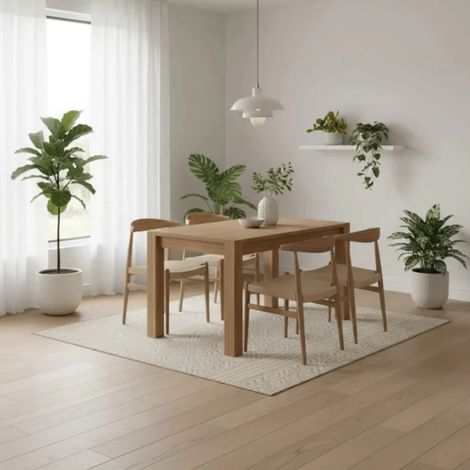 Camden, Tavolo allungabile con top Impiallacciato Rovere (80cm X 140/190cm H. 75cm) Made in Italy Duzzle (1/4)