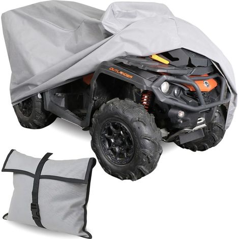 Housse de Protection Quad avec Top Case XL 225-250L, Bâche Anti-UV Grise Classique pour Moto Tout-Terrain (1/5)