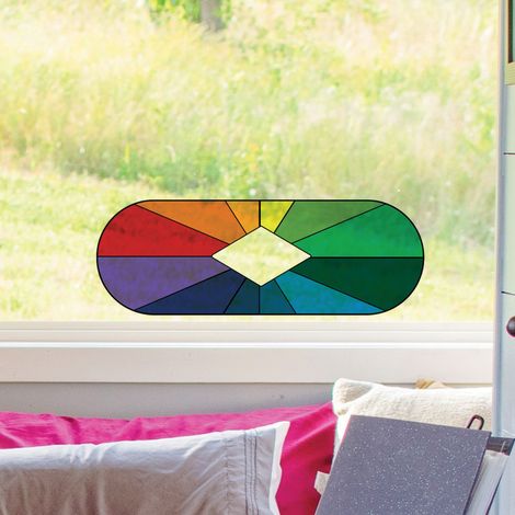 Sticker Autocollant Electrostatique Vitre Fenêtre Arc-en-Ciel Drapeau Paix, 23x67cm - Décoration Murale Intérieure et Extérieure (1/2)
