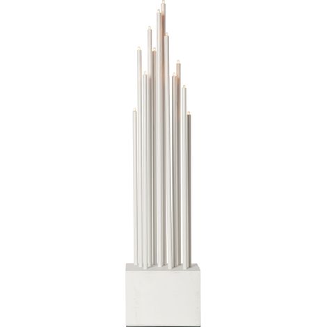 Star Trading Chandelier Buzz, blanc, métal, 12 flammes, bois, 65,5cm (1/4)