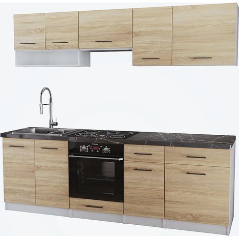 Cuisine Viki bois chêne vif 8 éléments 240 cm 18 mm (1/2)