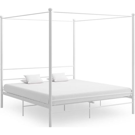 Himmelbett Weiß Metall 180x200 cm