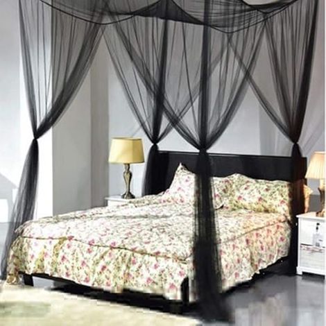 4-Eck-Moskitonetz-Abdeckung, Moskitonetz, Prinzessin-Moskitonetz im Bett, für Himmelbett, für Doppelbett, Schlafzimmer-Dekoration